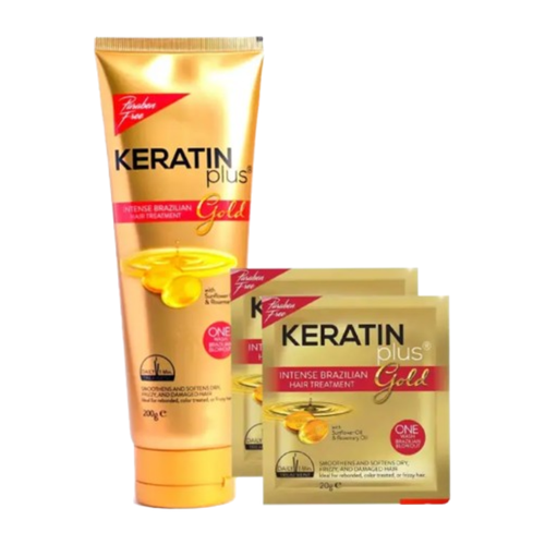 Keratin-Plus Gold Hair Treatment 200g Plus Sachet | 20g 2pcs